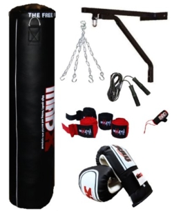 MADX 7 Stück Box-Set 5 ft gefüllt schwere Boxsack Handschuhe, Kette, Halterung, KICKBAG -